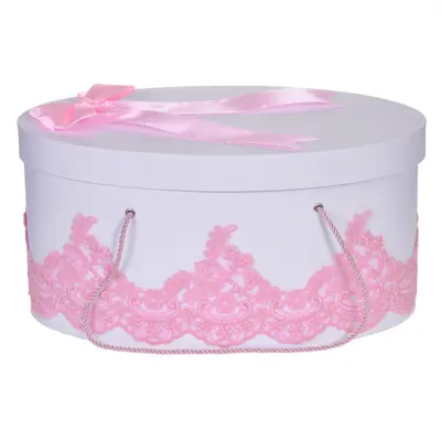 Cutie trusou botez dantela roz eleganta si o fundita asortata fete Denikos&reg; 825 NKO5254