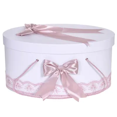 Cutie trusou botez dantela roz pudra si fundite asortate Fetita Denikos&reg; 812 NKO5241