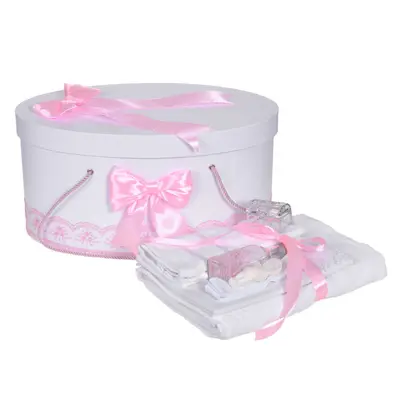 Set trusou botez si cutie trusou pentru Fete decor Roz Denikos&reg; 838 NKO5267