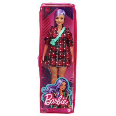 PAPUSA BARBIE FASHIONISTA CU PARUL MOV SI ROCHITA CU STELUTE VIVMTFBR37_GRB49