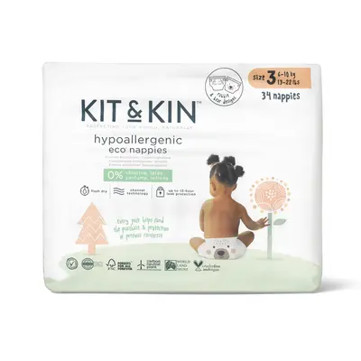 Scutece hipoalergenice eco kit&kin, marimea 3, 6-10 kg , 32 buc tnakks3nappiesgh