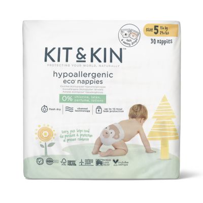 Scutece hipoalergenice eco kit&kin, marimea 5, 11 kg+, 28 buc tnakks5nappieskm