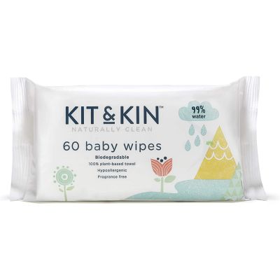 Servetele umede biodegradabile kit&kin 60 buc tnakkbabywipes