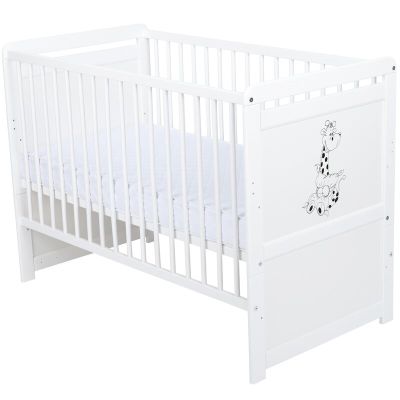 Babyneeds - Patut din lemn Nadia II Girafa 120x60 cm, multifunctional, Alb BYNBONAD2G01AL