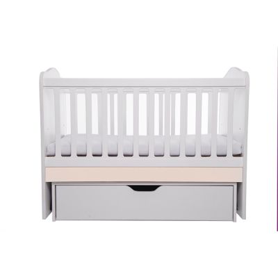 Patut vessanti como balansoar - alb cu bej + saltea cocos confort 120 x 60 x 12 cm edep12db_d102