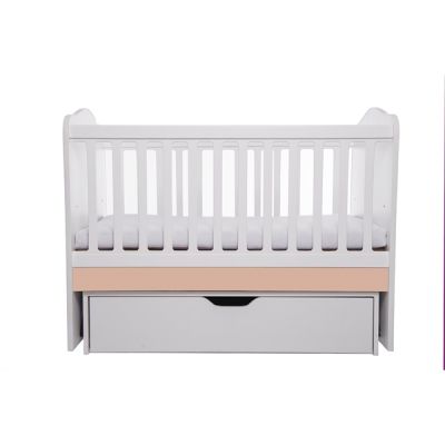 Patut vessanti como balansoar - alb cu cappucino + saltea cocos confort 120 x 60 x 12 cm edep12db_d126