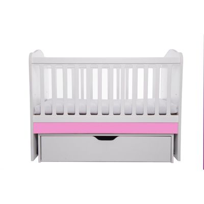 Patut vessanti como balansoar - alb cu roz + saltea cocos confort 120 x 60 x 12 cm edep12db_d125