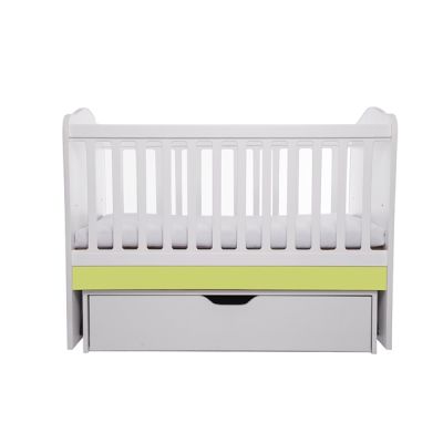 Patut vessanti como balansoar - alb cu verde + saltea cocos confort 120 x 60 x 12 cm edep12db_d134