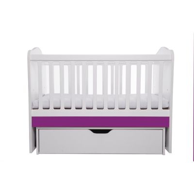 Patut vessanti como balansoar - alb cu violet + saltea cocos confort 120 x 60 x 12 cm edep12db_d137