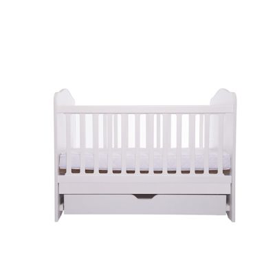 Patut vessanti como cu sertar - alb + saltea cocos confort 120 x 60 x 12 cm edep12dcs_alb