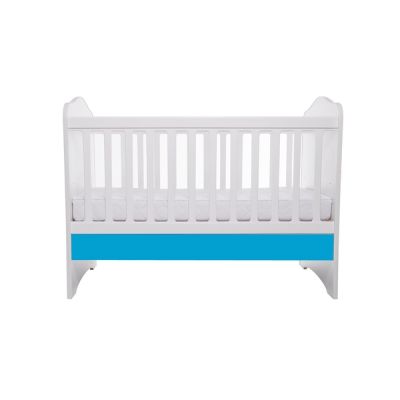 Patut vessanti como fara sertar - alb cu albastru + saltea cocos confort 120 x 60 x 12 cm edep12dfs_d150