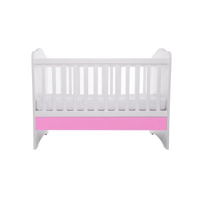 Patut vessanti como fara sertar - alb cu roz + saltea cocos confort 120 x 60 x 12 cm edep12dfs_d125