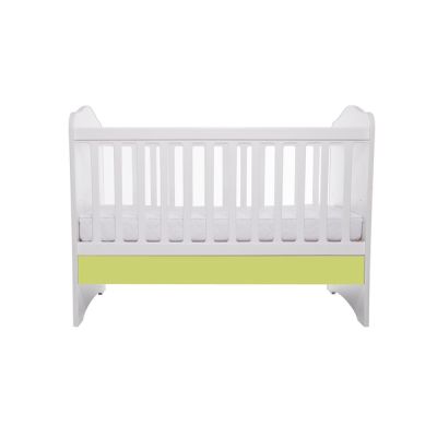 Patut vessanti como fara sertar - alb cu verde + saltea cocos confort 120 x 60 x 12 cm edep12dfs_d134