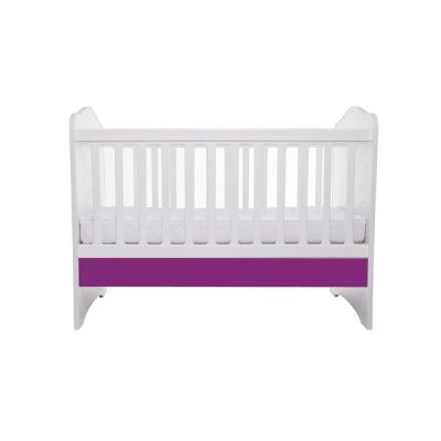Patut vessanti como fara sertar - alb cu violet + saltea cocos confort 120 x 60 x 12 cm edep12dfs_d137