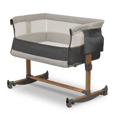 Lionelo - Patut co-sleeper Leonie Sand Cu sistem de leganare, 83x50 cm, Gri BYNLO-LEONIE_GREY_STONE