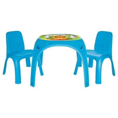 Set masuta cu 2 scaune pentru copii pilsan king table blue hubpl-03-422-bl