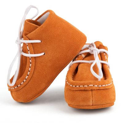 Botosei mocasini unisex BabyFox Portocaliu cu siret uni - FOX10312-12