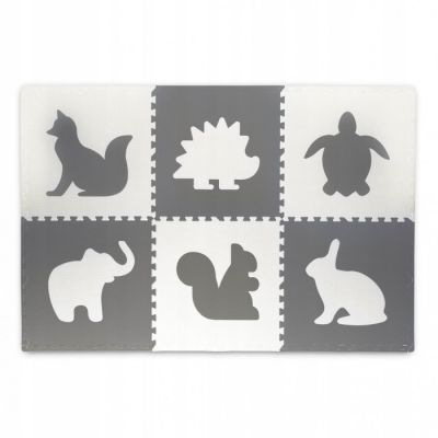 Salteluta de joaca 180 x 120 cm cu animalute 6 bucati ricokids 7490 - gri edeedi7490