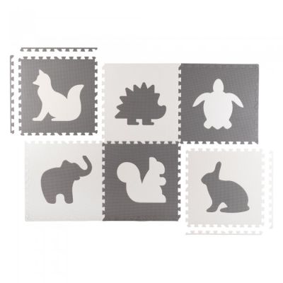 Salteluta de joaca 180 x 120 cm cu animalute 6 bucati ricokids 7491 - gri edeedi7491