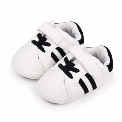 Adidasi albi cu dungi negre pentru bebelusi MBD2588-2-p8