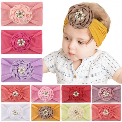 Bentita lata cu floare din saten cu perlute si strasuri MDx-19103-DIV
