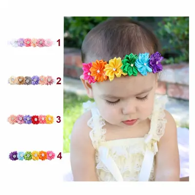 Bentita pentru fetite - Floricele colorate cu strasuri MDx-17106-DIV