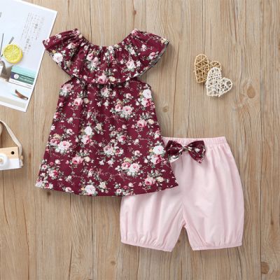 Costumas cu bluzita si pantaloni bufanti pentru fetite MDHA09008-4