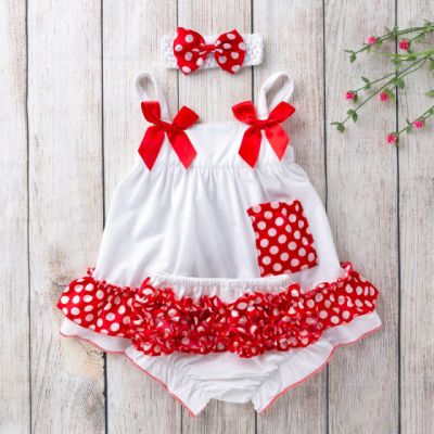 Costumas pentru fetite alb cu volanase rosii MDX010-3-c3