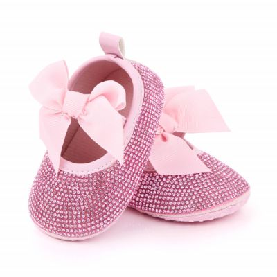 Pantofiori de ocazie cu strasuri roz MBd2584.6-9 luni (Marimea 19 incaltaminte)
