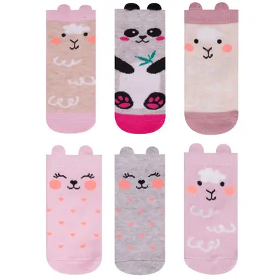 Sosete cu talpa antiderapanta pentru fetite - Urechiuse 3D SK-65-G