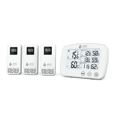 Set Termometru si higrometru digital cu 3 transmitatoare wireless externe Airbi TRIO BI1030