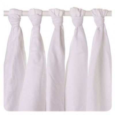 Set 5 museline din bumbac organic 70x70cm Alb XKKO BBKXKK_CTN070007