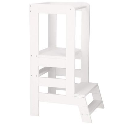 Turn de invatare ajustabil Learning Tower, tip Montessori, alb LVTKKCH 01 WHITE