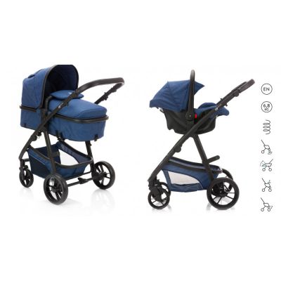 Carucior Panther transformabil 3 in 1 blau melange Fillikid KRS707-01