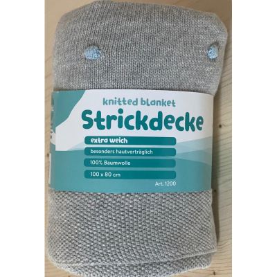 Patura tricotata 100% bumbac grey blue  Fillikid KRS1200-11