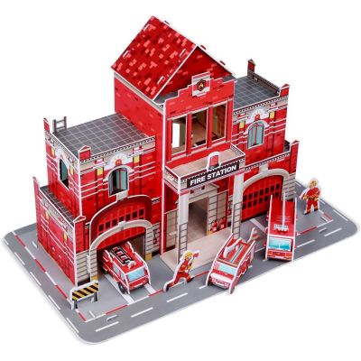 Set constructie puzzle 3D -  Statie de pompieri Fiesta Crafts FCT-3047 BBJFCT-3047_Initiala