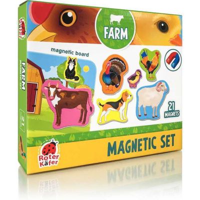 Set magnetic Animale de la Ferma cu Plansa magnetica inclusa, 21 piese Roter Kafer RK2090-01 BBJRK2090-01_Initiala