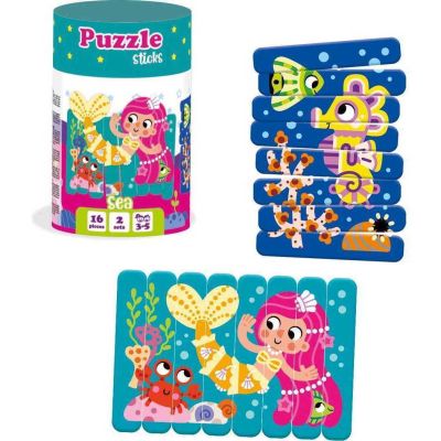 Set puzzle-uri din betisoare Sirena si Calut de mare, 16 piese Roter Kafer RK1090-03 BBJRK1090-03_Initiala