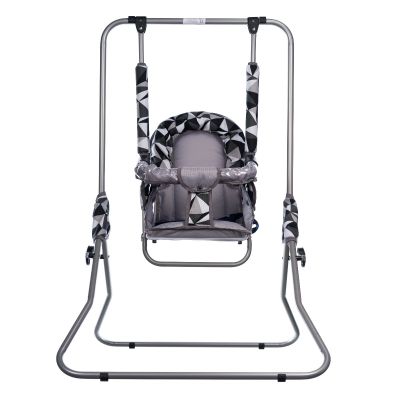 Leagan pentru copii, Top Kids, cu spatar reglabil si bara detasabila, Grey Romb KRT4124ATH1GR