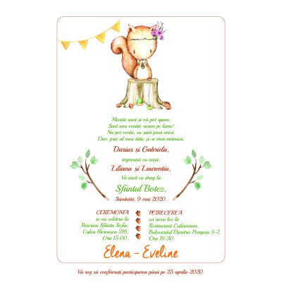 Invitatie de botez Vulpita - SHYFL004