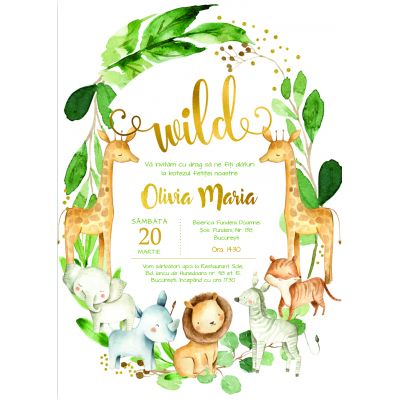 Invitatie de botez Safari - SHYFL008