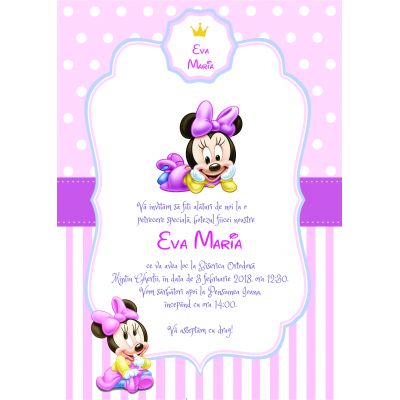 Invitatie de botez Minnie Mouse - SHYFL014