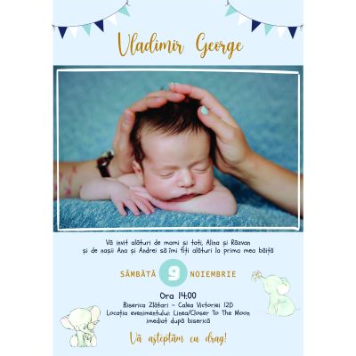 Invitatie de botez Poza - SHYFL021