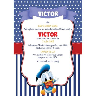 Invitatie de botez Donald - SHYFL028