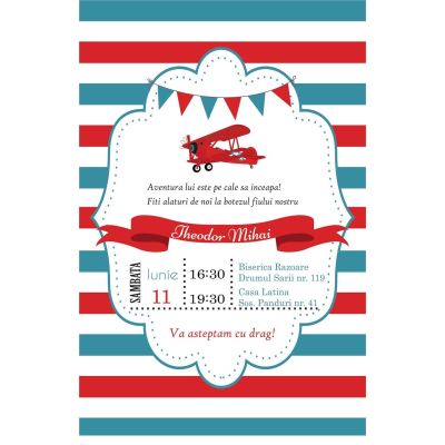 Invitatie de botez Airplane - SHYFL032