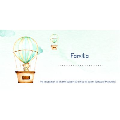 Place card Balon de aer ursulet - SHYFL037