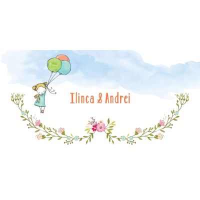 Place card Fetita cu baloane - SHYFL045
