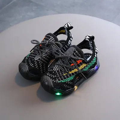 Adidasi decupati negri cu insertii colorate LISD60-c.Marimea 27