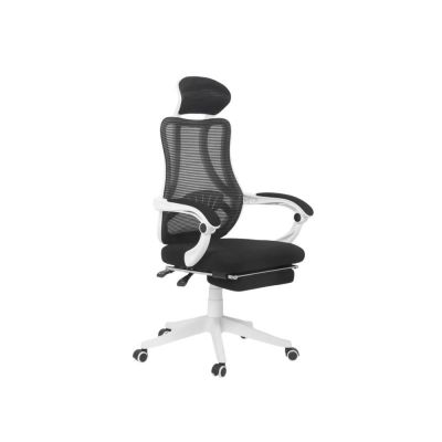 Scaun birou ergonomic off 927, mesh, suport picioare ajustabil, functie recliner, suport lombar, tetiera detasabila, 100 kg, alb drm9631