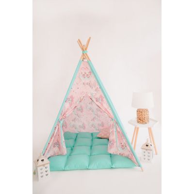 Cort de joaca teepee Unicorn Heaven-Mint MRD208